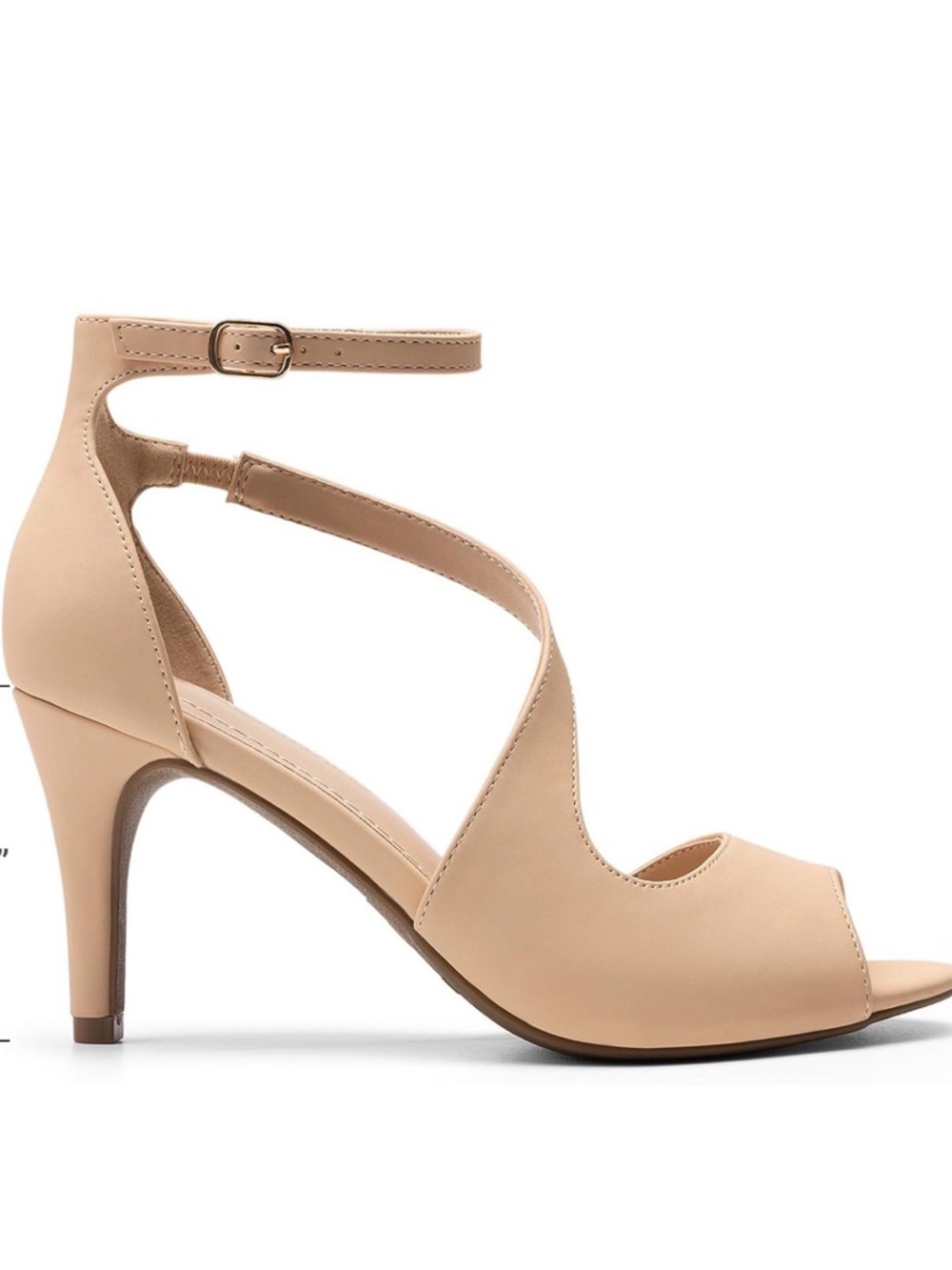 DREAM PAIRS Women's NILE Stilettos Open Toe Pump Heel Sandals - Nude Nubuck NWT - Picture 10 of 12
